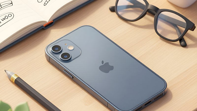 Восстановленный iPhone на рабочем столе с тетрадью и очками для эффективной учебы от Скидка Топ